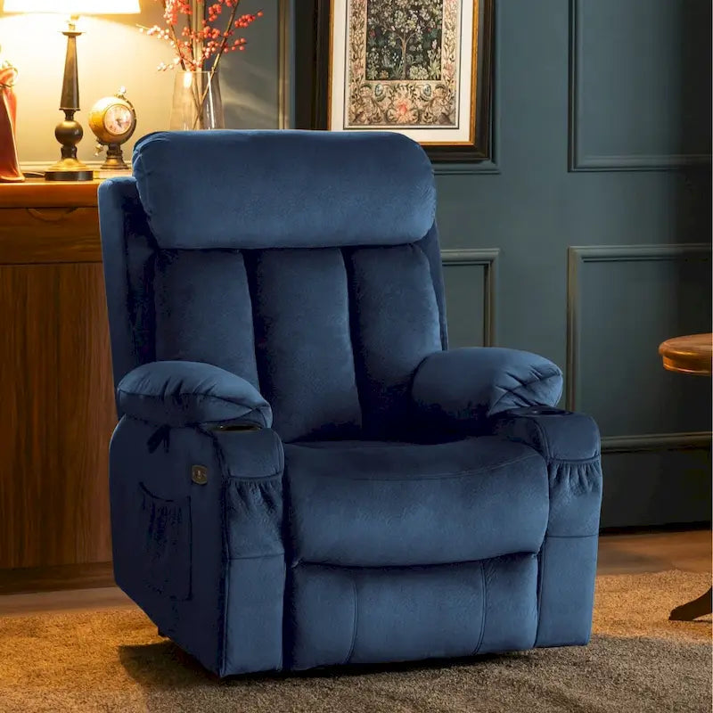 Fauteuil inclinable releveur électrique grand format MCombo avec repose-pieds extensible pour personnes âgées de grande taille, télécommande manuelle, porte-gobelets, tissu 7426