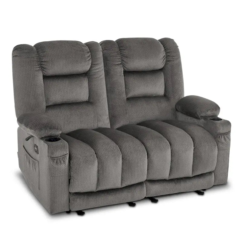 Causeuse inclinable électrique MCombo avec fonction chauffage et massage, en tissu PR648