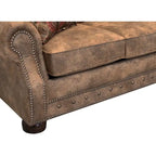 Canapé-lit Rancho en tissu suédine marron rustique – 37 x 86 x 40