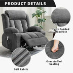 Fauteuil inclinable, Fauteuils à bascule avec massage et chauffage, Poches latérales et porte-gobelet