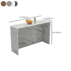 Table de bar longue rectangulaire blanche en bois pour salon