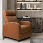 Fauteuil inclinable à dossier basculant en similicuir, marron / noir / gris / kaki / rouge / beige, simple