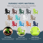 Chaise Adirondack pliante d'extérieur tout temps Polytrends Laguna résistante à la décoloration pour patio