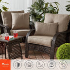 Ensemble de deux coussins d'extérieur haut de gamme Sunbrella pour assise profonde