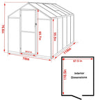 Serre de jardin aluminium VEIKOUS avec évent de toit réglable et porte verrouillable Grise