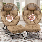 FINCATI Fauteuil Œuf d'intérieur, Fauteuil Œuf d'extérieur 200 kg, Fauteuil Œuf surdimensionné avec pouf, Fauteuil Œuf de luxe confortable avec repose-pieds