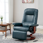 Fauteuil inclinable manuel pivotant en similicuir HomCom avec repose-pieds confortable et relaxant