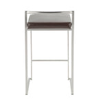 Tabouret de comptoir Silver Orchid Forrest en acier inoxydable empilable et entièrement soudé (lot de 2)