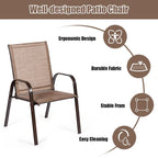 Costway Lot de 4 chaises de jardin et de terrasse avec accoudoirs – Voir détails