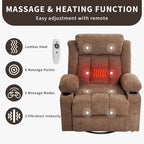 Fauteuil inclinable, Fauteuils à bascule avec massage et chauffage, Poches latérales et porte-gobelet