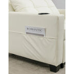 Fauteuil Lit Futon Convertible Fauteuil 3-en-1 Fauteuils Lits avec Ports USB