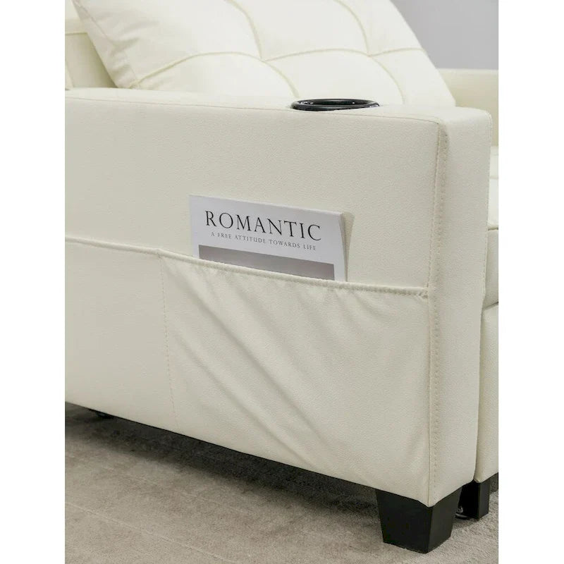 Fauteuil Lit Futon Convertible Fauteuil 3-en-1 Fauteuils Lits avec Ports USB