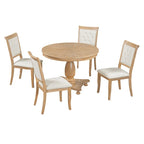 Ensembles de salle à manger 5 pièces Lak Retro avec chaises rembourrées par GDFStudio