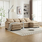 Canapé modulable Cloud pour salon, canapé d'angle moderne en chenille/boucle, canapé convertible modulable confortable avec double méridienne