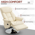 Fauteuil inclinable manuel HOMCOM pour adultes, fauteuil inclinable pivotant réglable avec repose-pieds, accoudoirs rembourrés