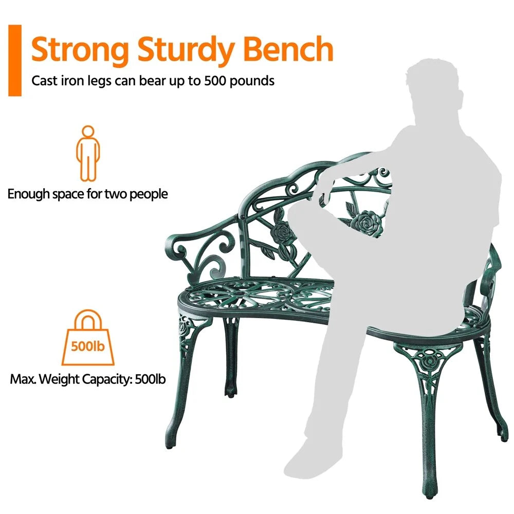 Banc extérieur en métal Yaheetech Banc de jardin de parc - N/A