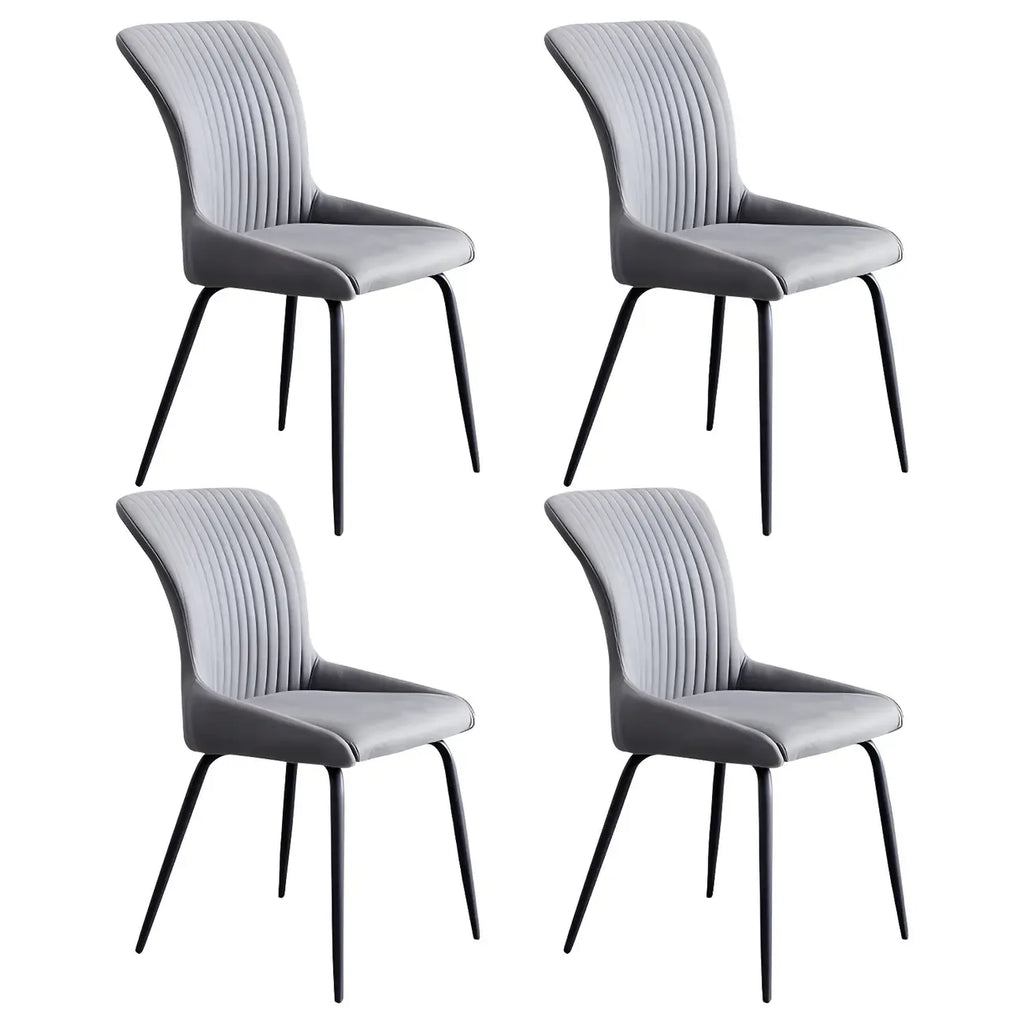 Chaises de salle à manger sans accoudoirs gris foncé industrielles