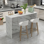 Table de bar longue rectangulaire blanche en bois pour salon