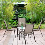 Costway Lot de 4 chaises de jardin et de terrasse avec accoudoirs – Voir détails