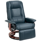 Fauteuil inclinable manuel pivotant en similicuir HomCom avec repose-pieds confortable et relaxant