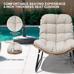Chaises de jardin Papasan avec coussin, confortables, en rotin PE, avec table d'appoint