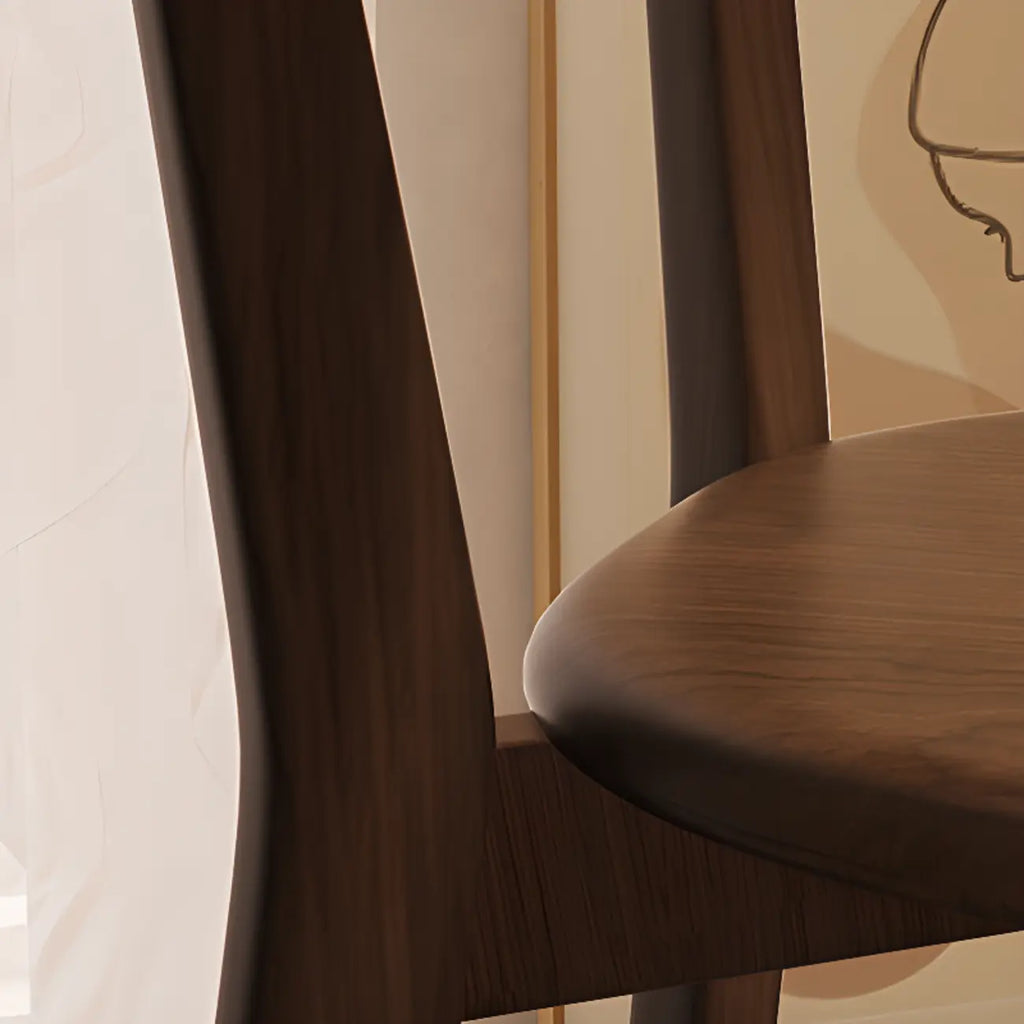 Chaise de salle à manger moderne sans accoudoirs, en bois, à dossier bas et ouvert