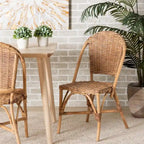 Chaise de salle à manger en rotin naturel bohème moderne Neola