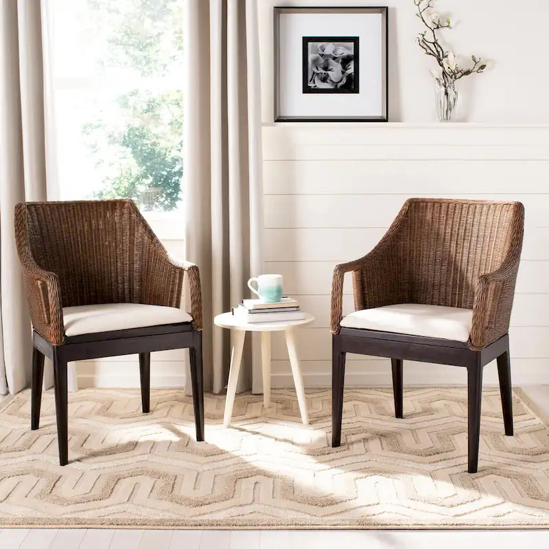 SAFAVIEH Duyen Chaise de salle à manger multicolore/marron - 23 x 23,3 x 34 - 23Lx23Px34H