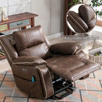 Fauteuil releveur confortable avec massage chauffant, porte-gobelet et port USB