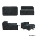 Grand canapé modulaire sectionnel en velours côtelé, en forme de U, 4 places avec 2 poufs et 5 oreillers