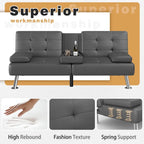 Canapé Futon Convertible Homall avec Porte-gobelets et Oreillers