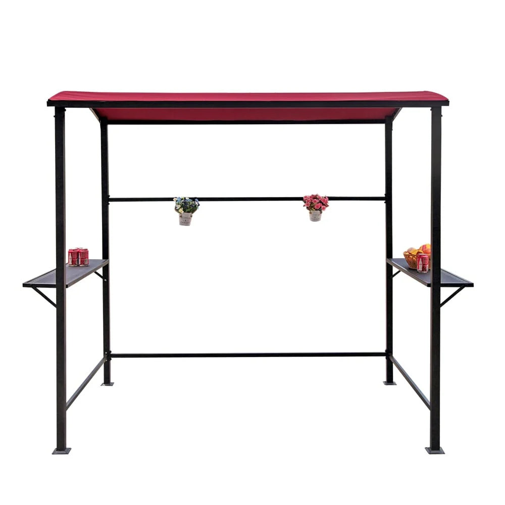 Abri barbecue en acier avec auvent, 1,5 x 2,4 m