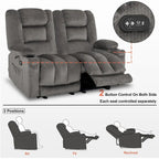 Causeuse inclinable électrique MCombo avec fonction chauffage et massage, en tissu PR648