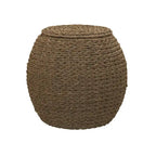 Table d'appoint avec panier de rangement en osier tressé à la main Household Essentials - 17,0 L x 17,0 l x 19,0 H