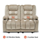 Causeuse inclinable électrique MCombo avec fonction chauffage et massage, en tissu PR648