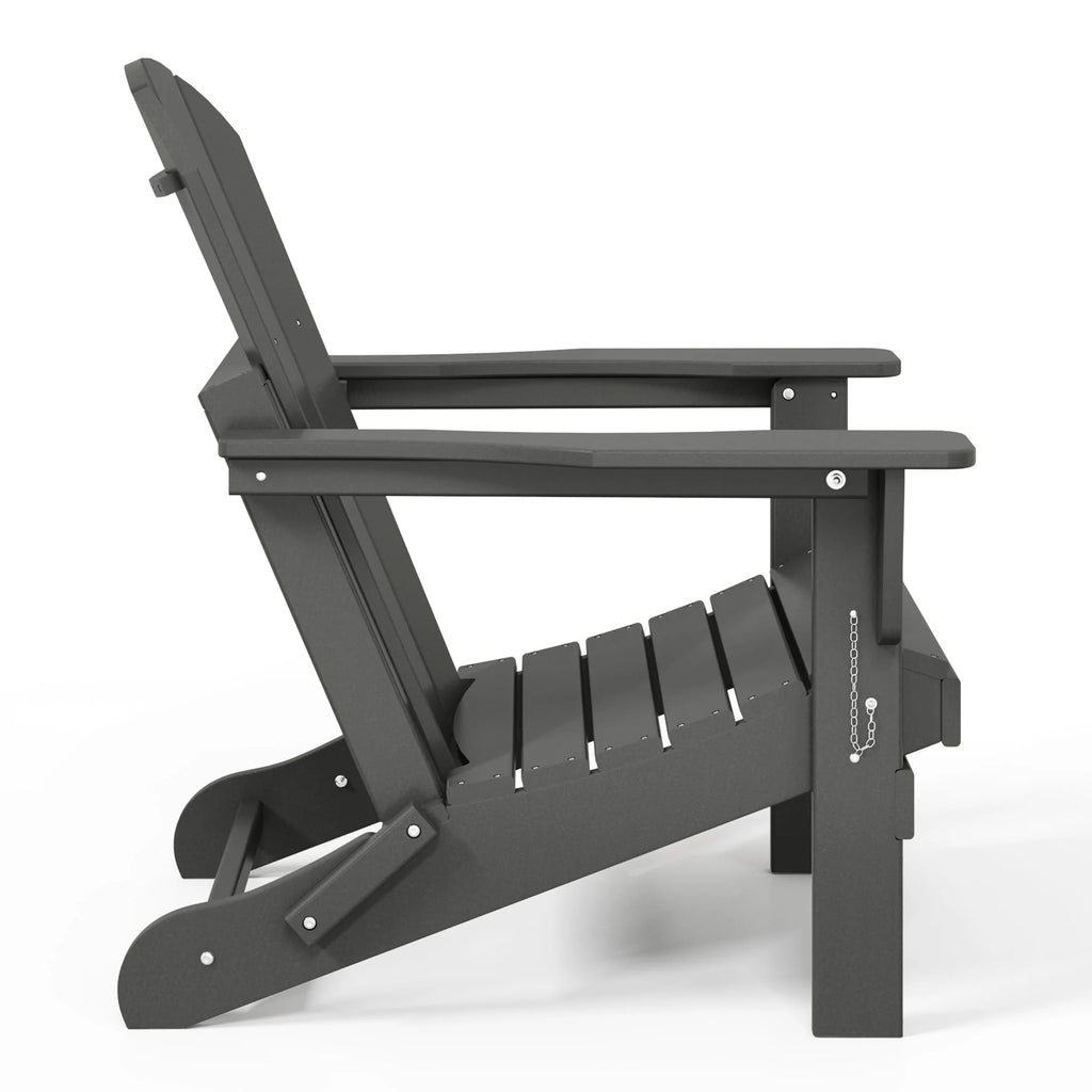 Chaise Adirondack pliante d'extérieur tout temps Polytrends Laguna résistante à la décoloration pour patio