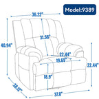 Fauteuil Inclinable Pivotant à Bascule Lazy Boy, Grand Fauteuil Inclinable Manuel Rembourré avec Accoudoirs et Dossier Capitonnés