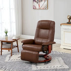 Fauteuil inclinable manuel pivotant en similicuir HomCom avec repose-pieds confortable et relaxant