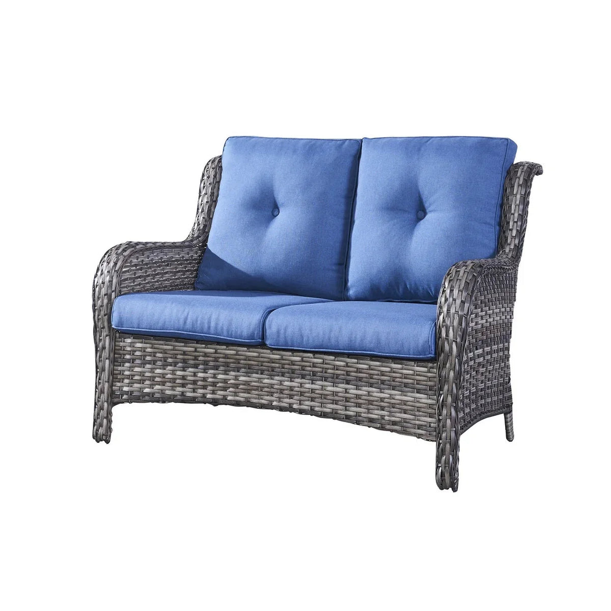 Gymojoy Canapé d'extérieur deux places en rotin Wicker Sofa Set