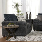 Ensemble canapé, causeuse et fauteuil câlin en velours côtelé à grosses côtes Nason de Roundhill Furniture