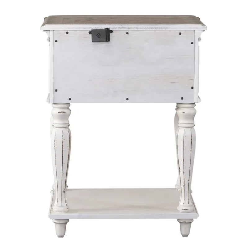 Table de chevet à pieds blancs antiques Magnolia Manor