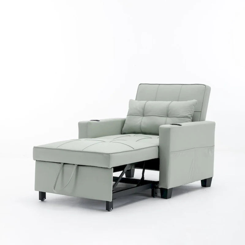 Fauteuil Lit Futon Convertible Fauteuil 3-en-1 Fauteuils Lits avec Ports USB