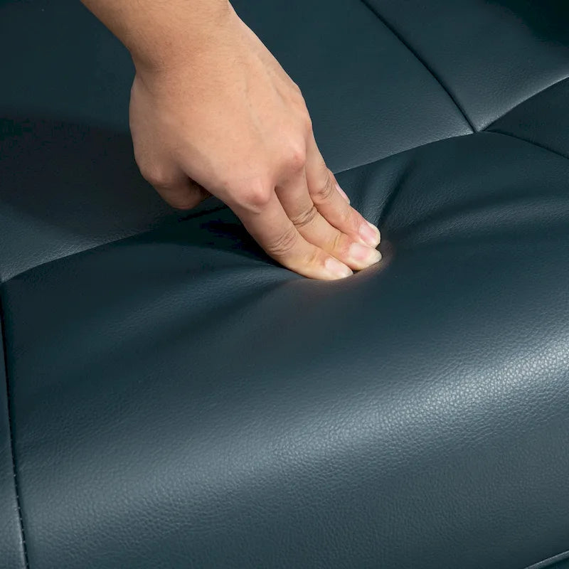 Fauteuil inclinable manuel pivotant en similicuir HomCom avec repose-pieds confortable et relaxant
