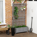 Jardinière en bois Outsunny avec treillis, lit de jardin surélevé pour plantes grimpantes avec trous de drainage et toit