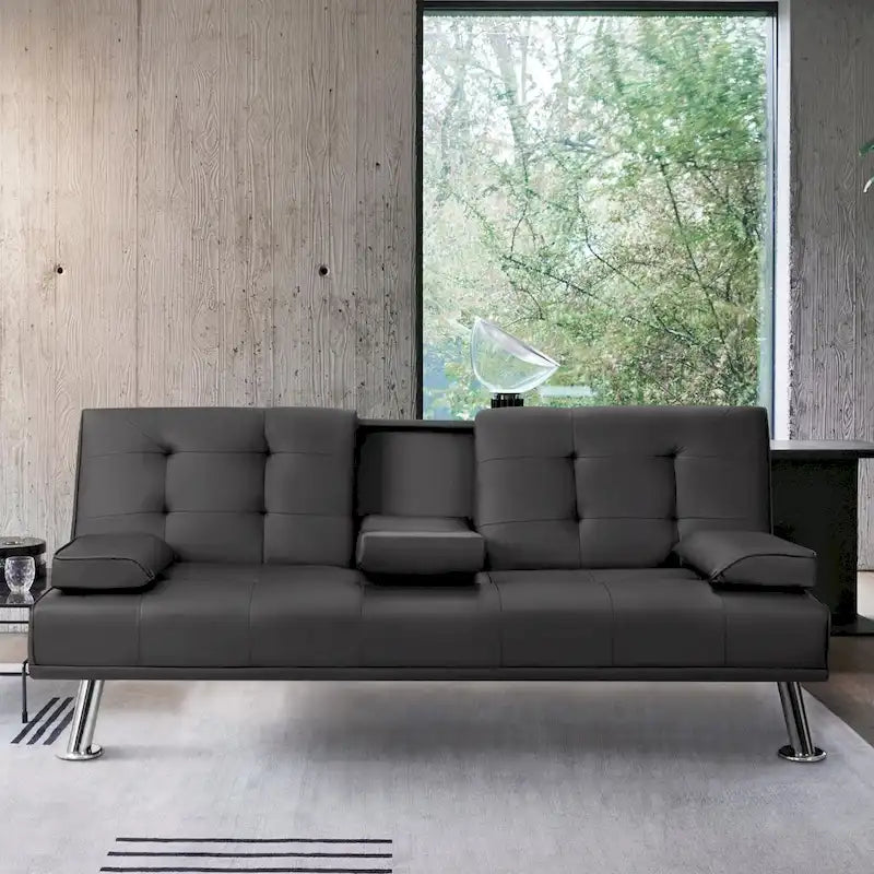 Canapé Futon Convertible Homall avec Porte-gobelets et Oreillers