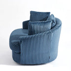 DREAMSIDEA Lot de 2 fauteuils pivotants recouverts de tissu, accoudoirs encastrés