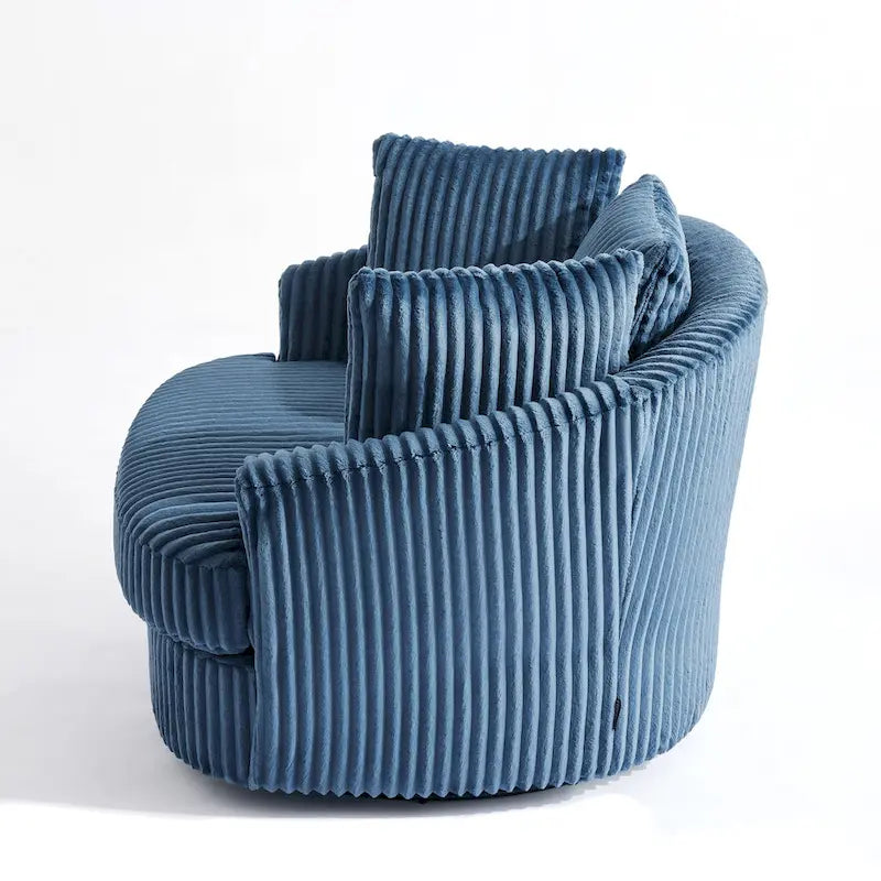 DREAMSIDEA Lot de 2 fauteuils pivotants recouverts de tissu, accoudoirs encastrés
