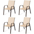 Costway Lot de 4 chaises de jardin et de terrasse avec accoudoirs – Voir détails