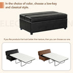Lit d'appoint pliable ottoman convertible Twin Size avec matelas, canapé-lit rembourré en PU