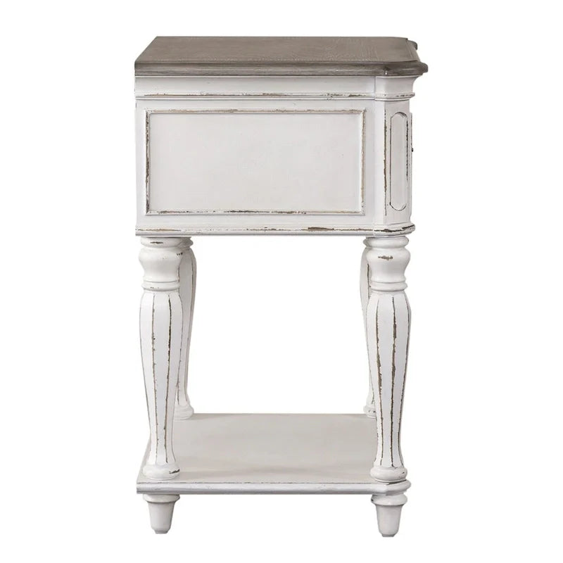 Table de chevet à pieds blancs antiques Magnolia Manor